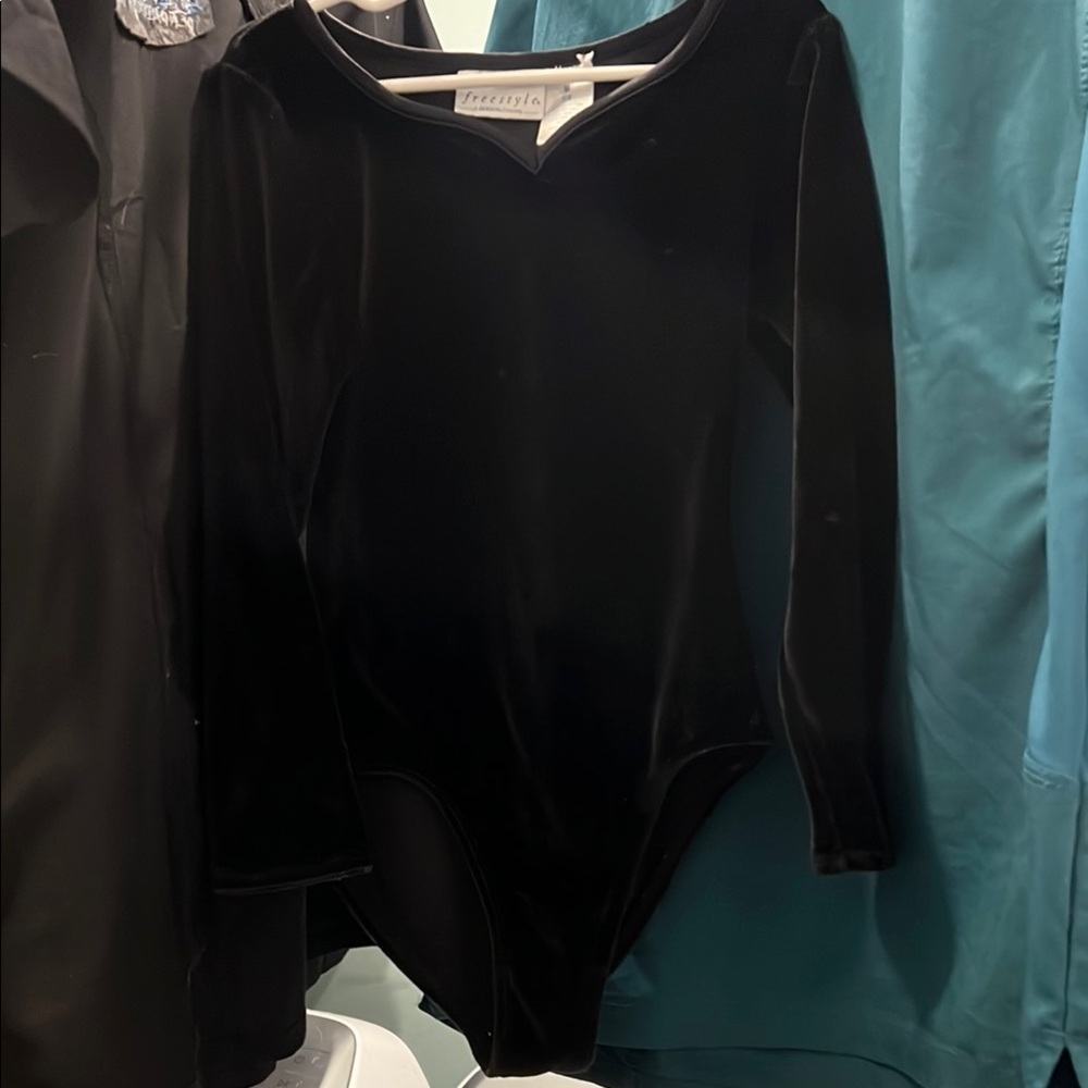 Freestyle Black Velvet Bodysuit